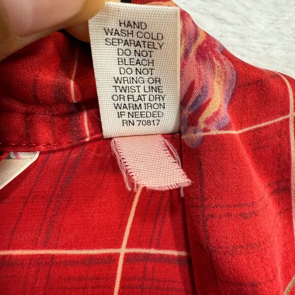 Vintage Victoria's Secret XS/S Red Floral Silk Robe Tied Pockets Luxury Sexy Y2K - Picture 8 of 10